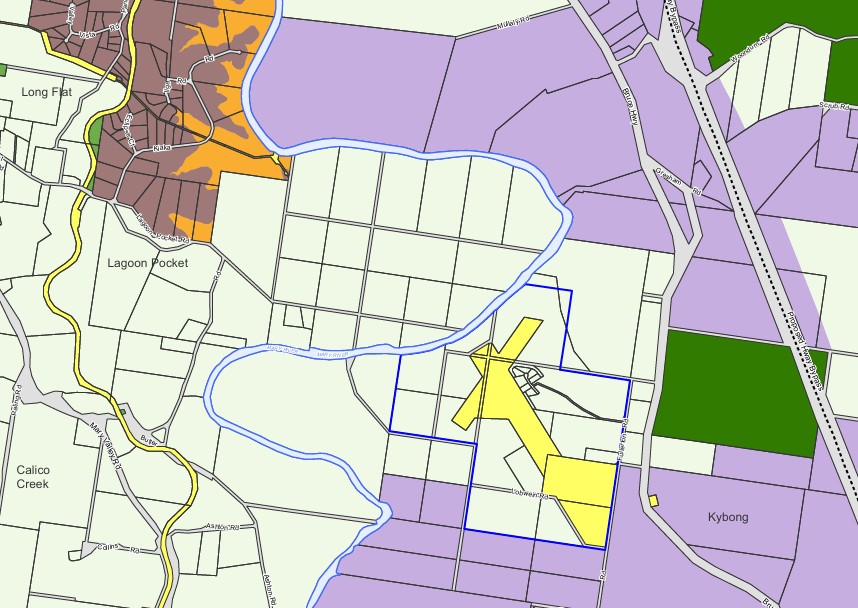 Land use map of the Kybong industry investigation area