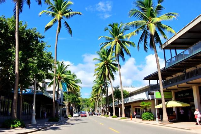 Shaded tropical streetscape render from the Cairns City Precincts project